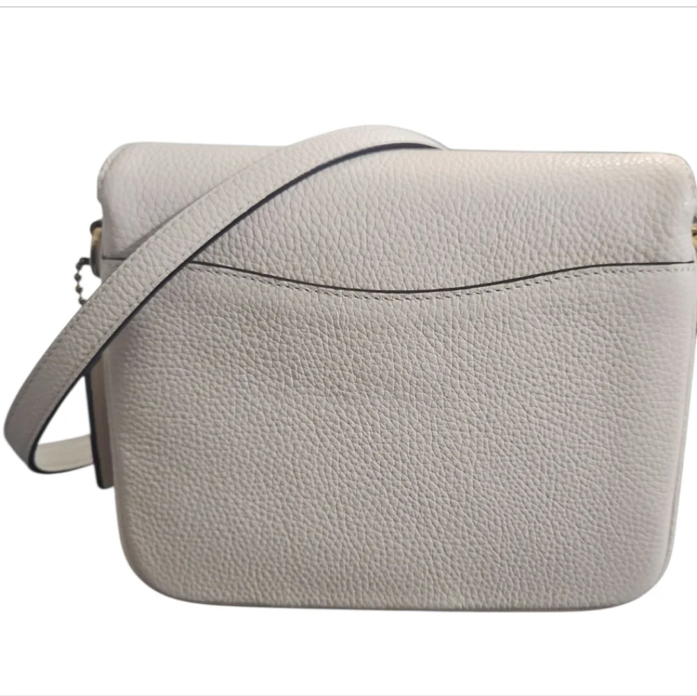 Coach Cassie Crossbody 19 Bag Chalk White Pebble Leather NWT Gold Hardware